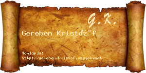 Gereben Kristóf névjegykártya