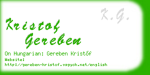 kristof gereben business card
