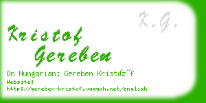 kristof gereben business card